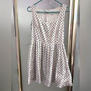 Delia’s Women’s Skater Cream with Black Diamond Print Dress Size S